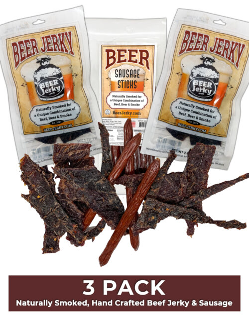 3-Pack: Beer Jerky (x2), Beer Sausage Sticks